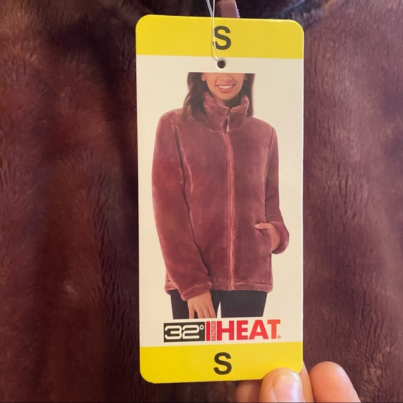 32 DEGREES HEAT Women’s Full Zip Plush Jacket/Sweater with pockets, Size Small - Picture 4 of 11